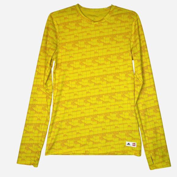 Adidas & LEGO Athletic Top Youth Kids XL Yellow Crewneck Jersey Long Sleeve - Picture 1 of 10